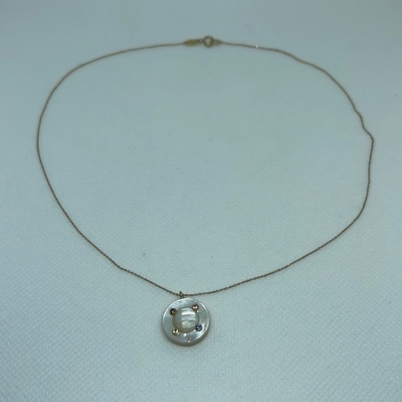 TOUS 18K real solid gold and real stones and 1 diamond necklace - Picture 3 of 9